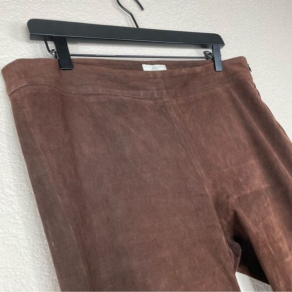 Joie Brown Lamb Leather Pants Size 12 - Picture 6 of 10
